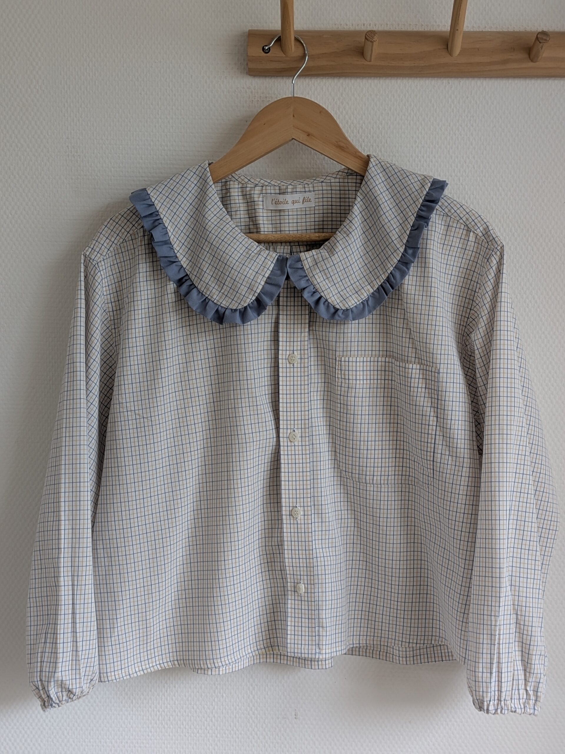Blouse Pléione jaune et bleu – Image 3