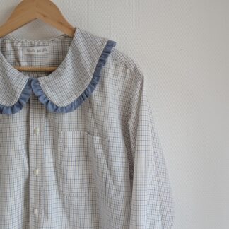 Blouse Pléione jaune et bleu