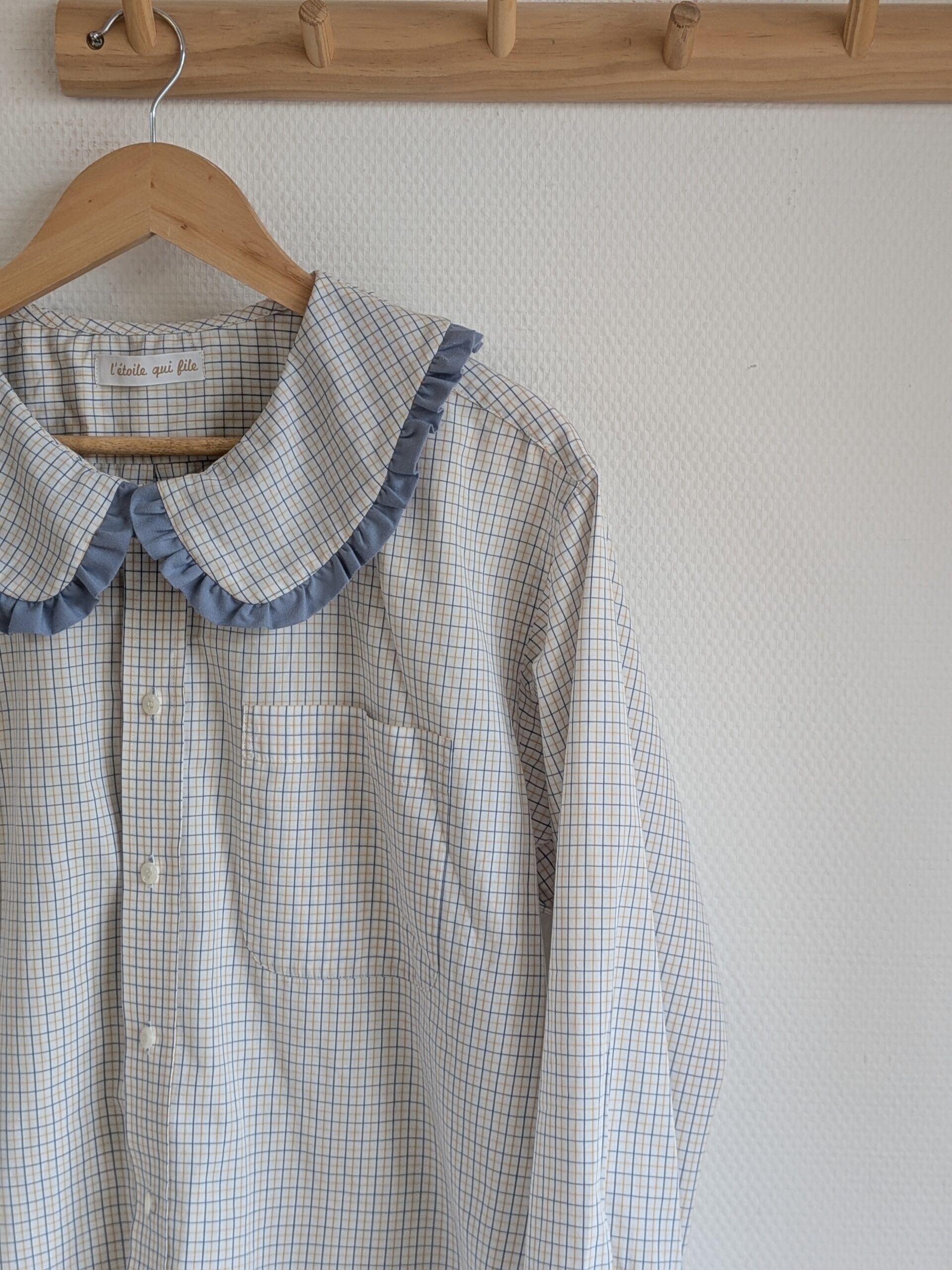 Blouse Pléione jaune et bleu